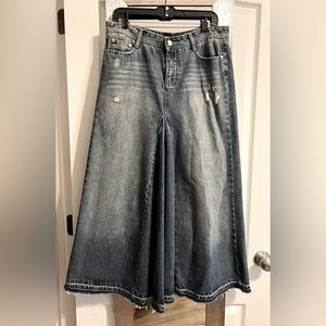 Long Distressed Denim Skirt from Revolt Jeans Co